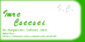 imre csecsei business card