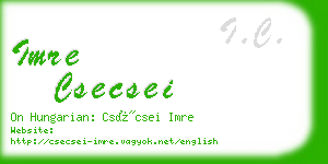 imre csecsei business card